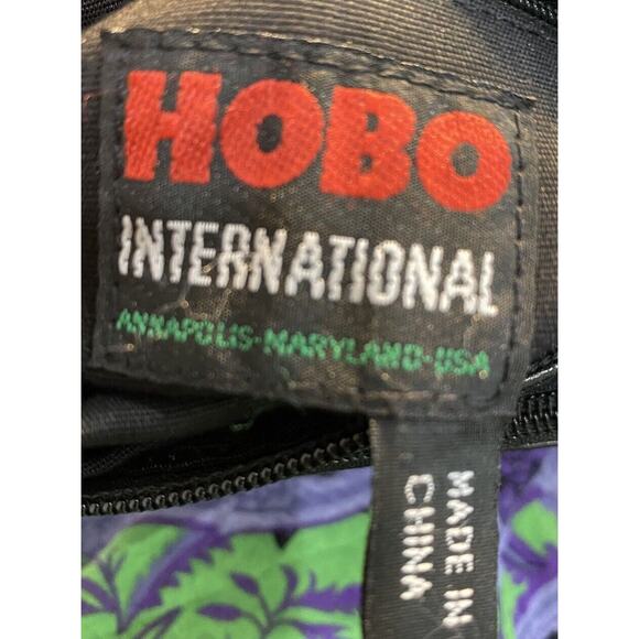 Vintage HOBO Black Leather Crossbody Bag Purse Envelope Style Pockets Zipper - Picture 7 of 7